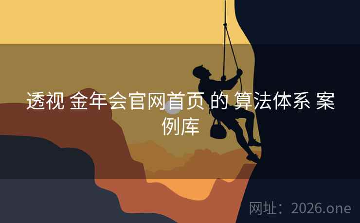 透视 金年会官网首页 的 算法体系 案例库